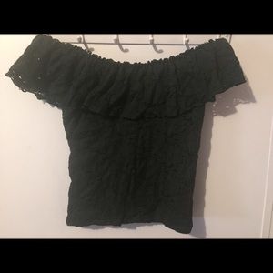 Off Shoulders Eyelet Top
